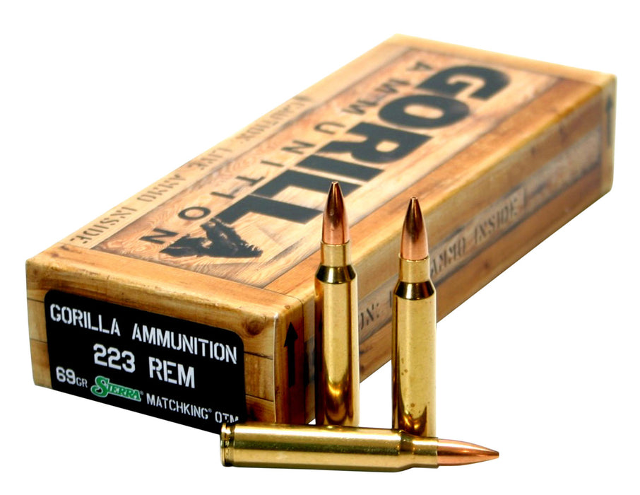 Gorilla Ammo GA22369SMK Gorilla Match  223 Rem 69 gr Sierra MatchKing 20 Per Box/10 Cs