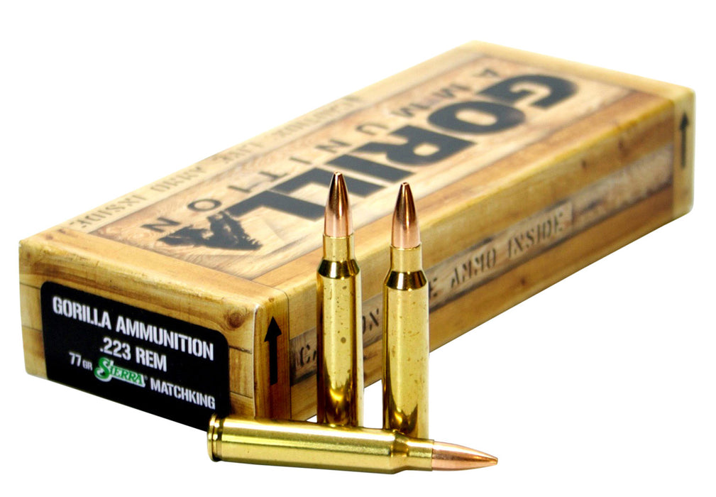 Gorilla Ammo GA22377SMK Gorilla Match  223 Rem 77 gr Sierra MatchKing 20 Per Box/10 Cs