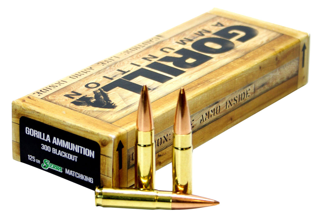 Gorilla Ammo GA300125SMK Gorilla Troop  300 Blackout 125 gr Sierra MatchKing 20 Per Box/10 Cs