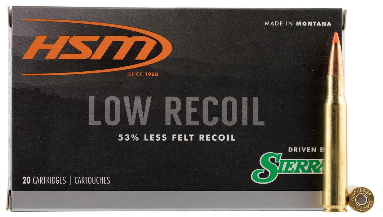 HSM 300642N Low Recoil  30-06 Springfield 150 gr Orange Polymer Tip 20 Per Box/20 Cs