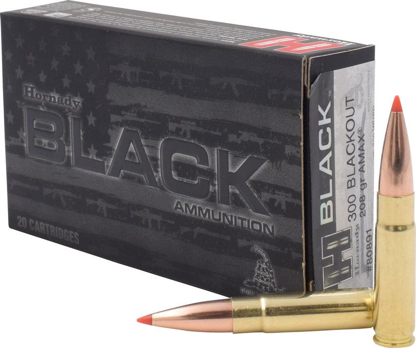 Hornady 80891 Black  300 Blackout 208 gr Hornady A-Max (AMX) 20 Per Box/10 Cs