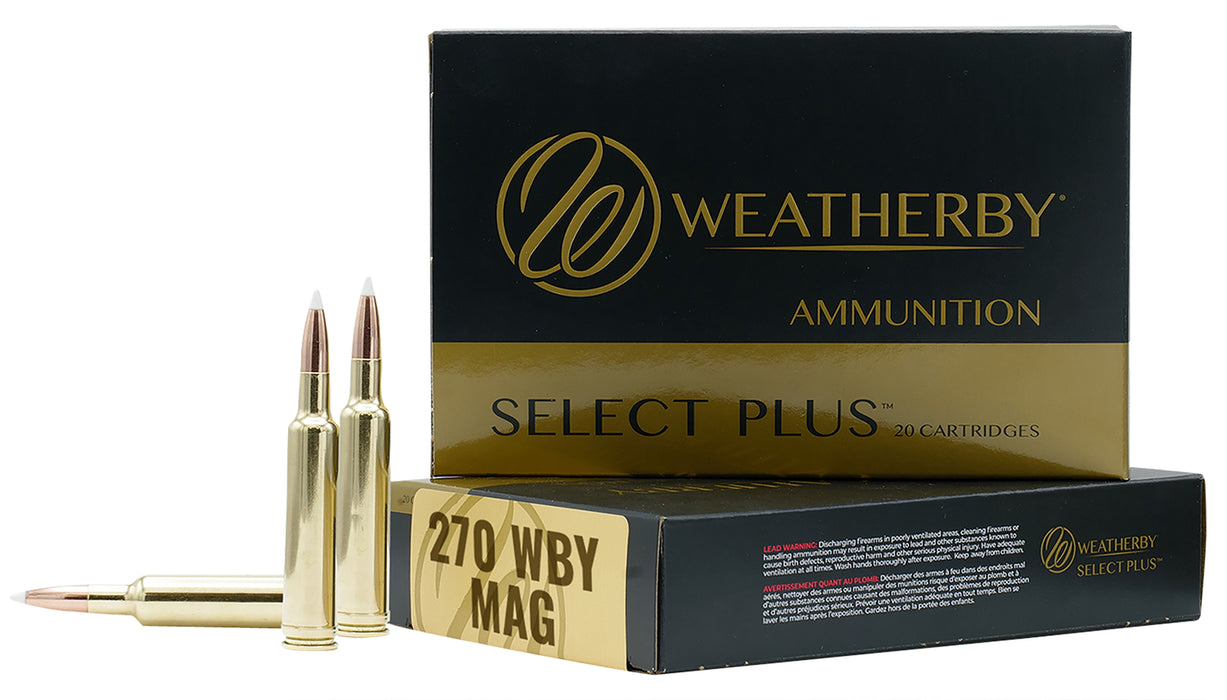 Weatherby B270130TTSX Select Plus  270 Wthby Mag 130 gr 3400 fps Barnes Tipped TSX Lead Free 20 Bx/10 Cs