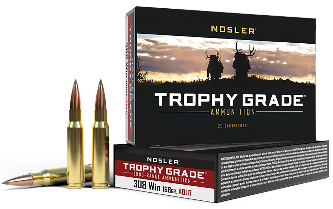 Nosler 60101 Trophy Grade Long-Range  308 Win 168 gr 2750 fps Nosler Spitzer AccuBond-Long Range (SABLR) 20 Bx/10 Cs