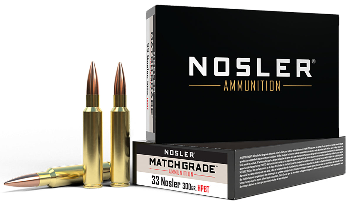 Nosler 60031 Match Grade  33 Nosler 300 gr 2550 fps Custom Competition Hollow Point Boat-Tail (CCHPBT) 20 Bx/10 Cs