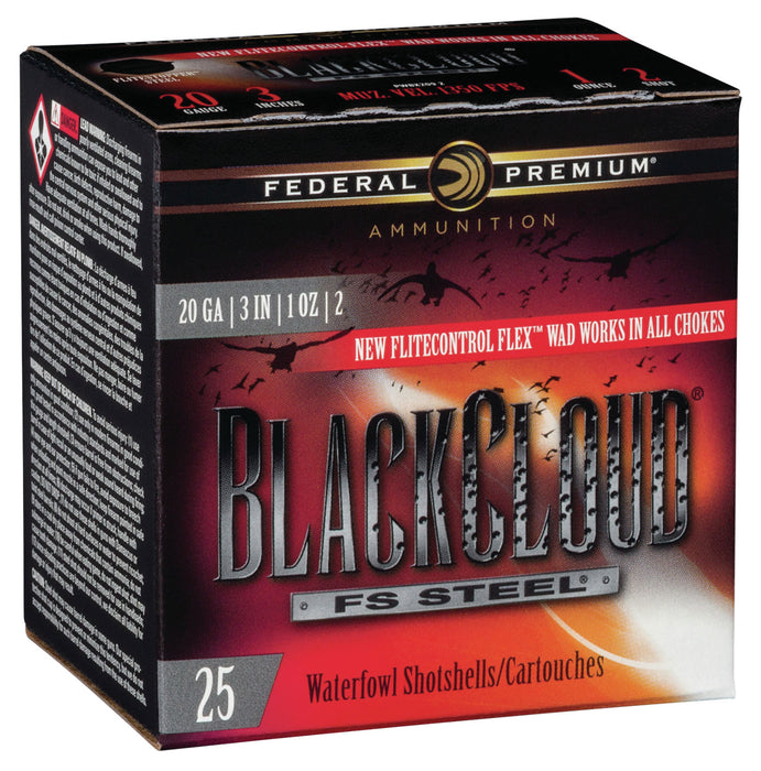 Federal PWBX2092 Premium Black Cloud FS 20 Gauge 3" 1 oz 1350 fps 2 Shot 25 Bx/10 Cs