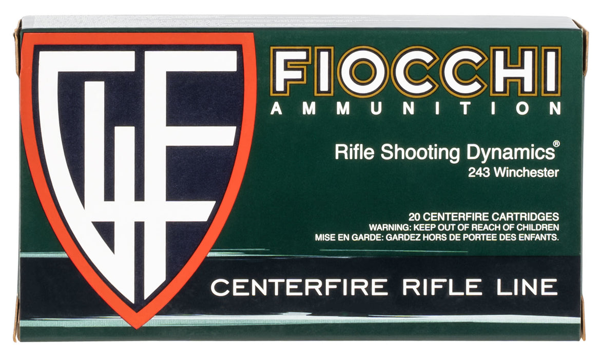 Fiocchi 243SPB Field Dynamics  243 Win 70 gr 3400 fps Pointed Soft Point (PSP) 20 Bx/10 Cs