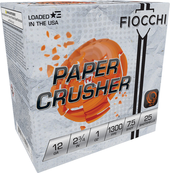 Fiocchi 12FPCRS7 Paper Crusher  12 Gauge 2.75" 1 oz 1300 fps 7.5 Shot 25 Bx/10 Cs