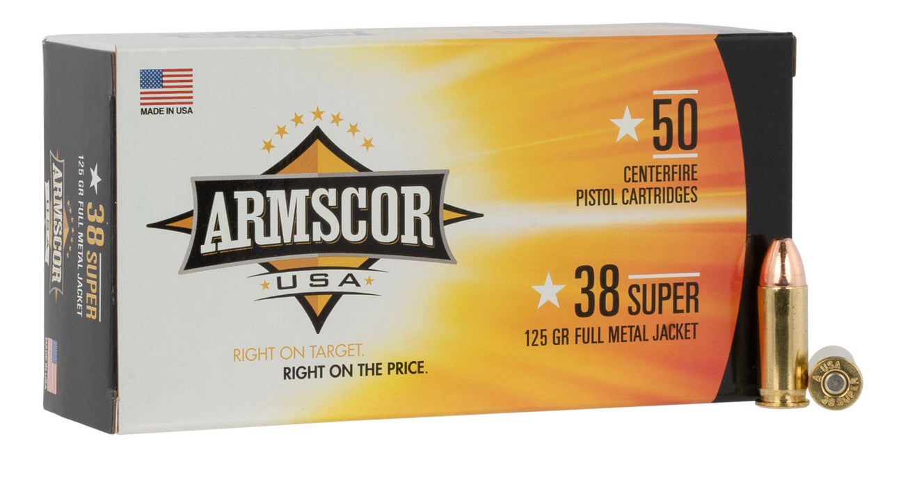 Armscor FAC38SUPER1N USA  38 Super 125 gr Full Metal Jacket (FMJ) 50 Per Box/20 Cs