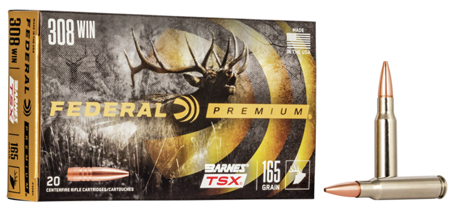 Federal P308H Premium  308 Win 165 gr Barnes TSX 20 Per Box/10 Cs