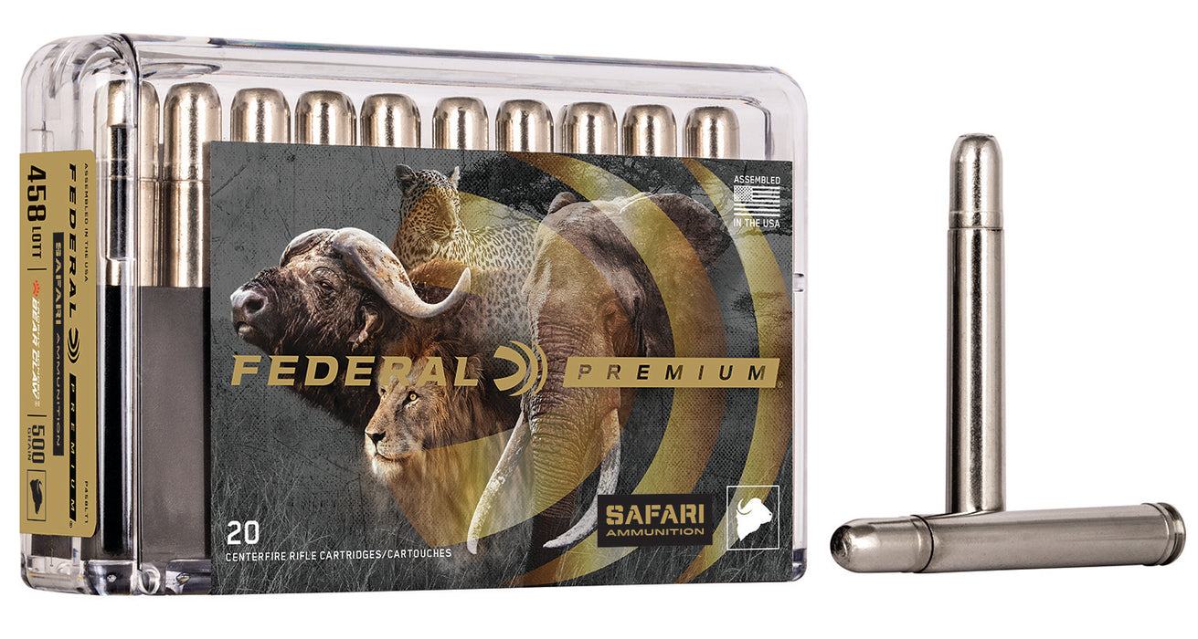 Federal P458LT1 Premium Safari Cape-Shok 458 Lott 500 gr Trophy Bonded Bear Claw (TBBC) 20 Bx/10 Cs