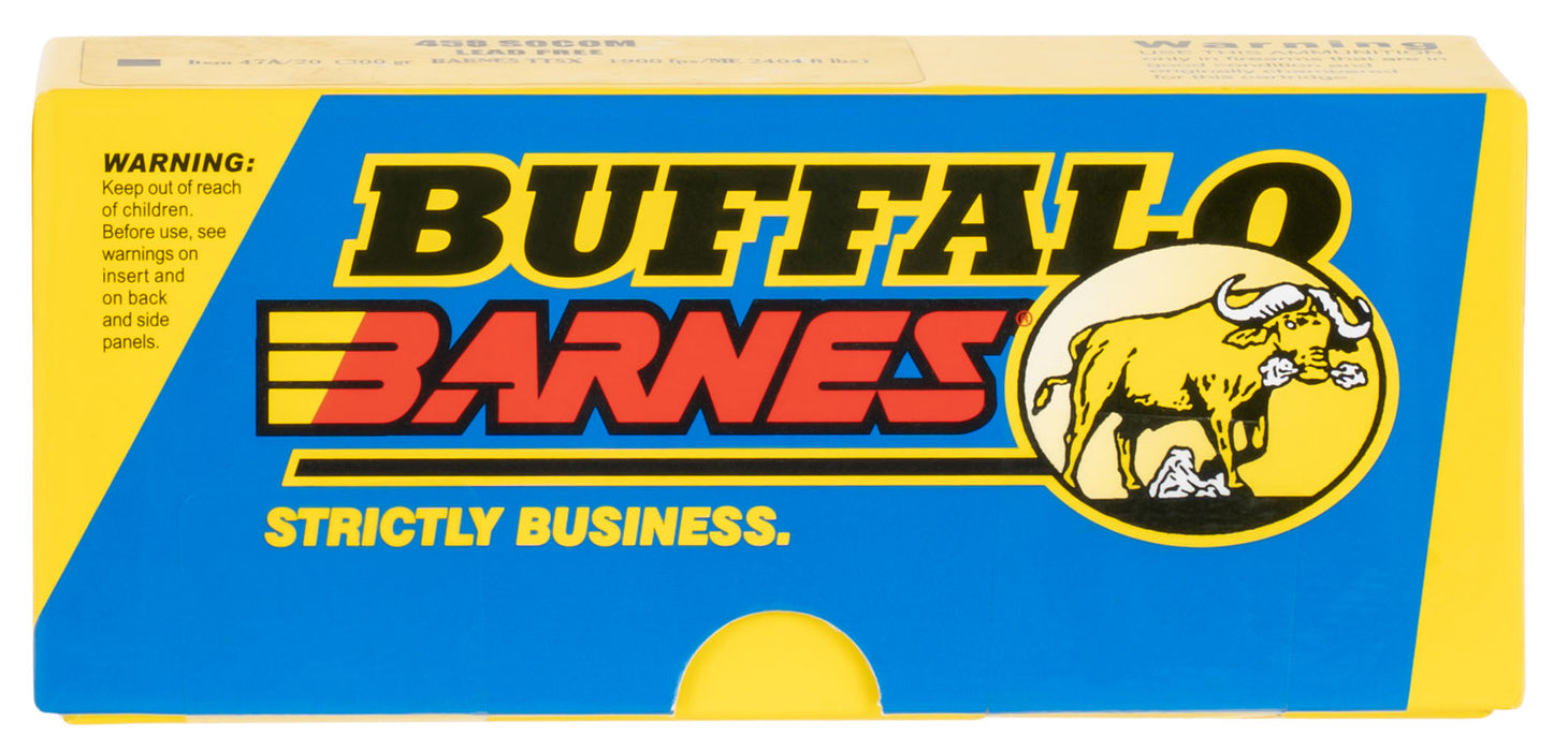 Buffalo Bore Ammunition 47A20 Hunting & Sniping  458 SOCOM 300 gr 1900 fps Barnes Tipped TSX Lead Free 20 Bx/12 Cs