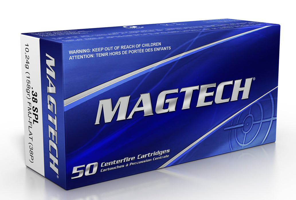 Magtech 38P Range/Training  38 Special 158 gr 755 fps Full Metal Jacket Flat Point (FMJFP) 50 Bx/20 Cs