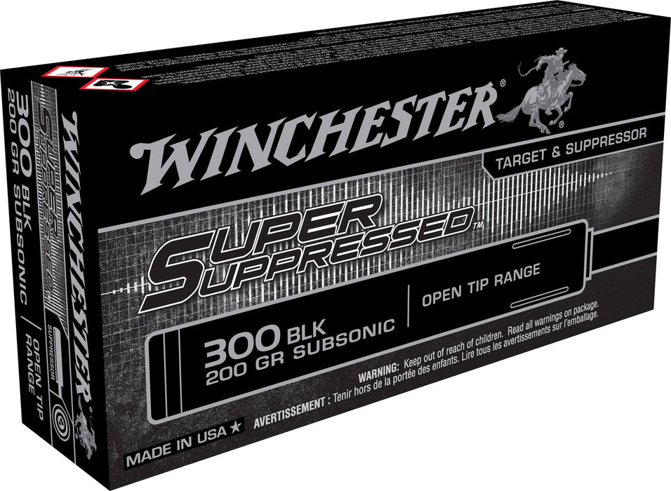 Winchester Ammo SUP300BLK Super Suppressed  300 Blackout 200 gr 1060 fps Open Tip Range 20 Bx/10 Cs