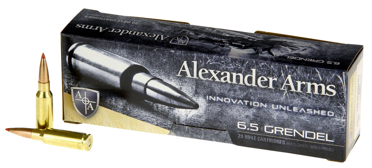 Alexander Arms AG129SSTBX SST  6.5 Grendel 129 gr Hornady Super Shot Ballistic Tip 20 Per Box/10 Cs