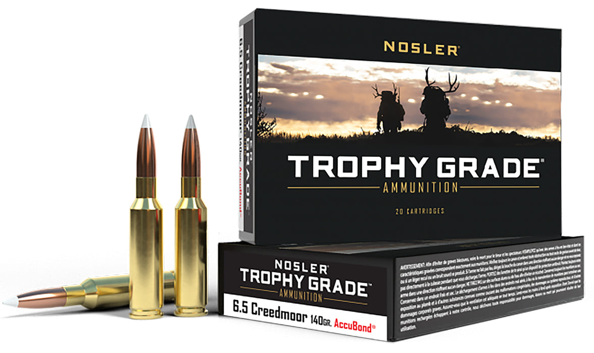 Nosler 60080 Trophy Grade  6.5 Creedmoor 140 gr 2650 fps Nosler AccuBond 20 Bx/10 Cs