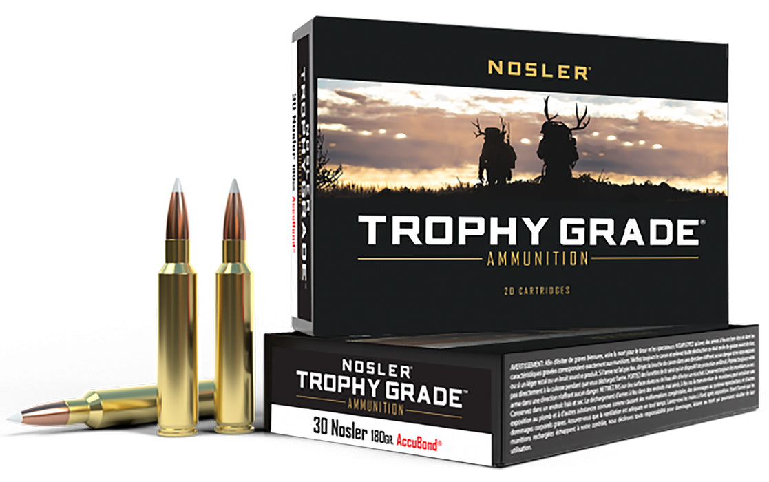 Nosler 60117 Trophy Grade  30 Nosler 180 gr Nosler AccuBond 20 Per Box/10 Cs