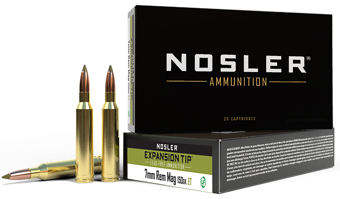 Nosler 40032 E-Tip  7mm Rem Mag 150 gr 3000 fps E-Tip Lead-Free 20 Bx/10 Cs