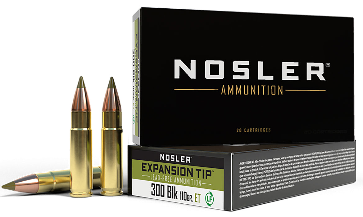 Nosler 40660 E-Tip  300 Blackout 110 gr 2300 fps E-Tip Lead-Free 20 Bx/10 Cs