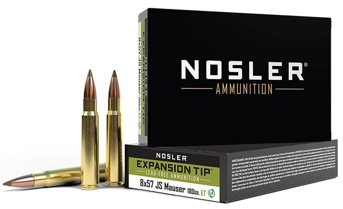 Nosler 40643 E-Tip  8x57mm JS 180 gr 2550 fps E-Tip Lead-Free 20 Bx/10 Cs