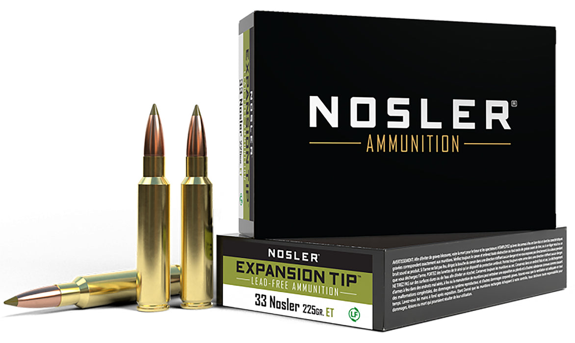 Nosler 40042 E-Tip  33 Nosler 225 gr 2975 fps E-Tip Lead-Free 20 Bx/10 Cs