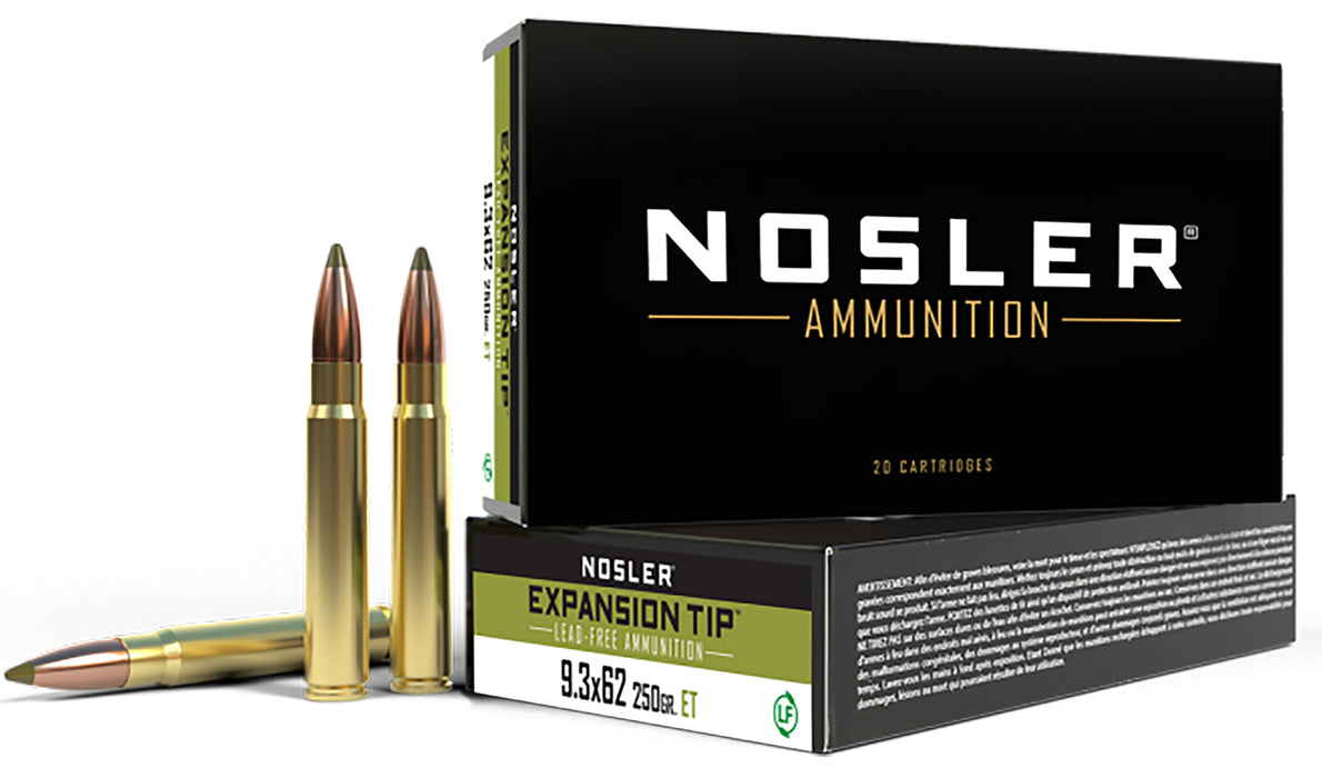 Nosler 40393 E-Tip  9.3mmx62 Mauser 250 gr 2425 fps E-Tip Lead-Free 20 Bx/10 Cs