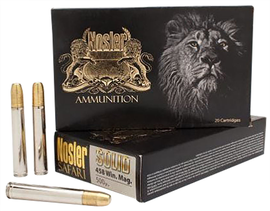 Nosler 40630 Trophy Grade Safari  458 Lott 500 gr 2300 fps Nosler Solid Flat Nose (SFN) 20 Bx/10 Cs