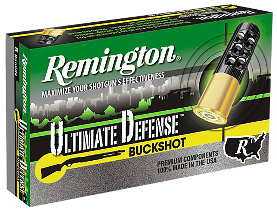 Remington Ammunition 20639 Ultimate Defense  12 Gauge 3" 41 Pellets 1225 fps 4 Buck Shot 5 Bx/20 Cs