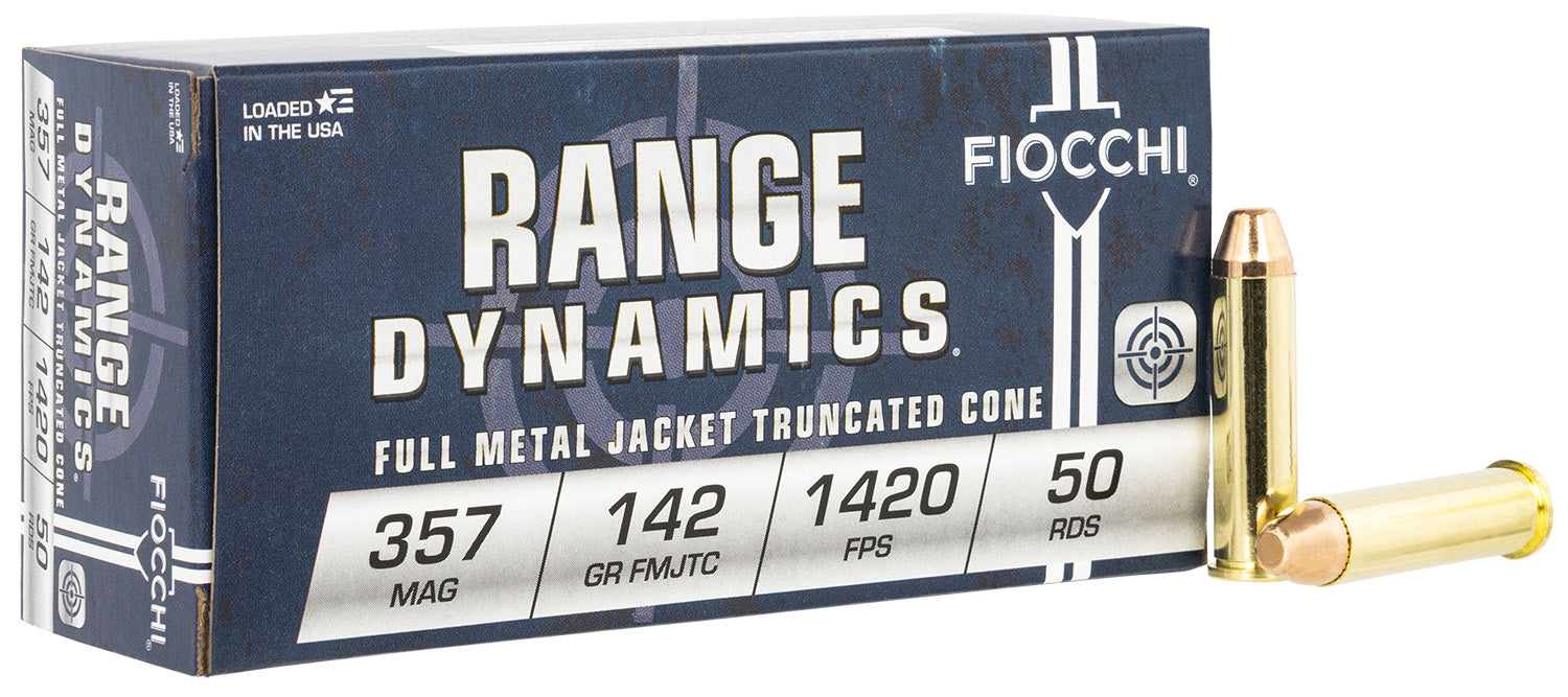 Fiocchi 357F Range Dynamics  357 Mag 142 gr 1420 fps Full Metal Jacket Truncated-Cone (TCFMJ) 50 Bx/20 Cs