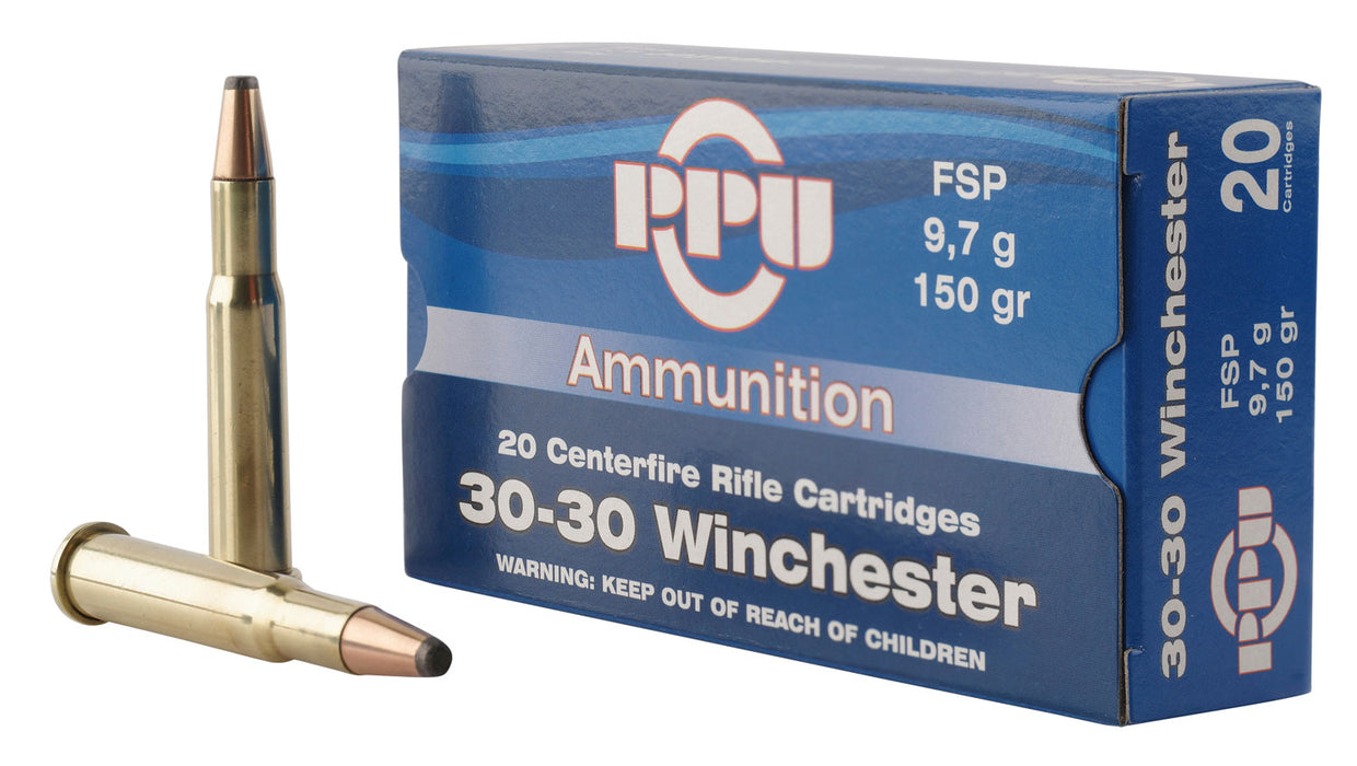 PPU PP30301 Standard Rifle  30-30 Win 150 gr 2390 fps Flat Soft Point (FSP) 20 Bx/10 Cs