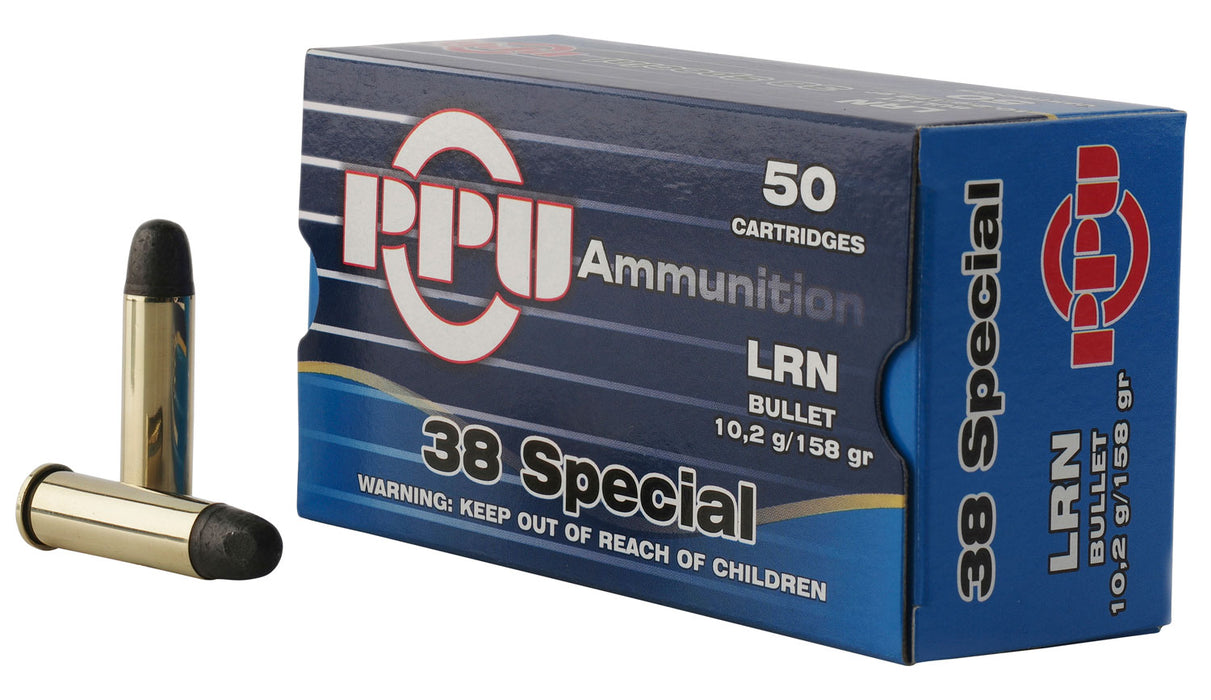 PPU PPH38SL Handgun  38 Special 158 gr Lead Round Nose (LRN) 50 Per Box/ 10 Cs