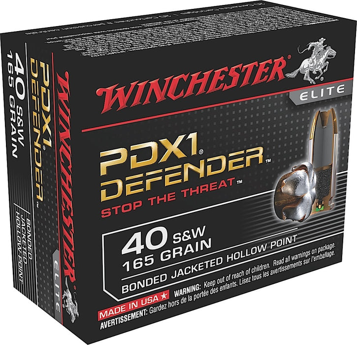 Winchester Ammo S40SWPDB Defender  40 S&W 165 gr Bonded Jacket Hollow Point 20 Bx/10 Cs