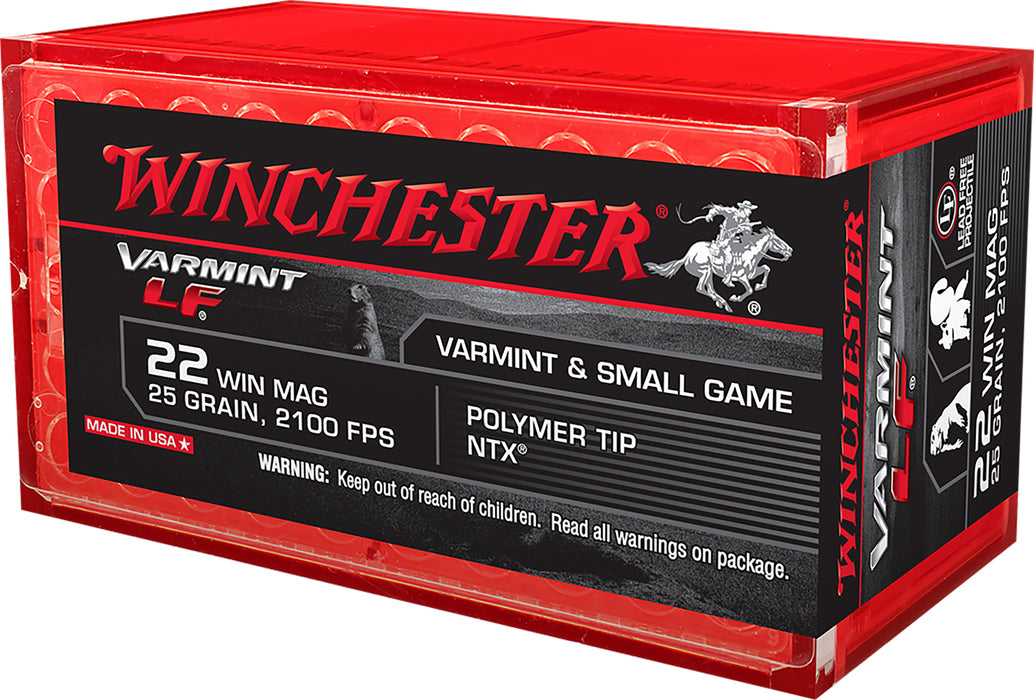 Winchester Ammo X22MHLF Varmint LF  22 WMR 25 gr Polymer Tip NTX 50 Bx/ 40 Cs