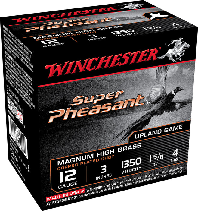 Winchester Ammo X123PH4 Super Pheasant Magnum High Brass 12 Gauge 3" 1 5/8 oz 1350 fps 4 Shot 25 Bx/10 Cs