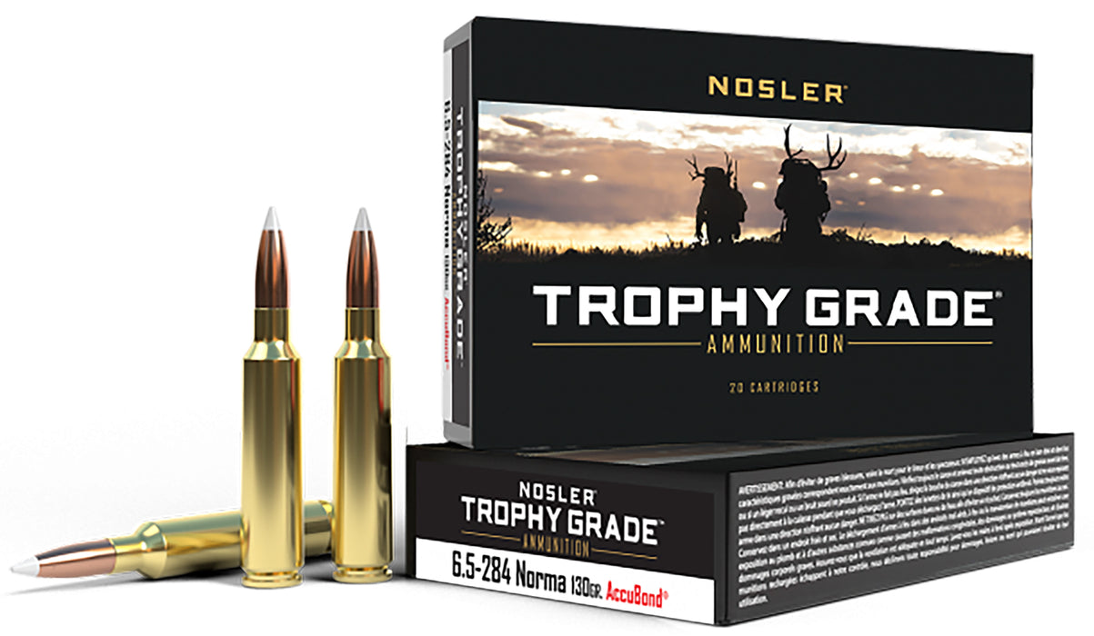 Nosler 60021 Trophy Grade  6.5x284 Norma 130 gr 2900 fps Nosler AccuBond 20 Bx/10 Cs