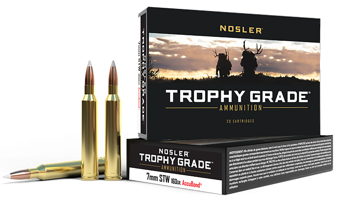 Nosler 60047 Trophy Grade  7mm STW 160 gr 3075 fps Nosler AccuBond 20 Bx/10 Cs