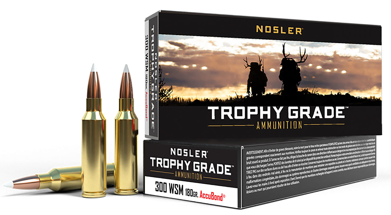 Nosler 60063 Trophy Grade  300 WSM 180 gr 2950 fps Nosler AccuBond 20 Bx/10 Cs