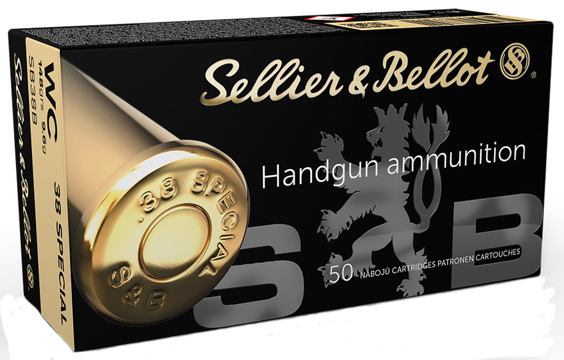 Sellier & Bellot SB38B Handgun  38 Special 148 gr Wadcutter (WC) 50 Per Box/24 Cs