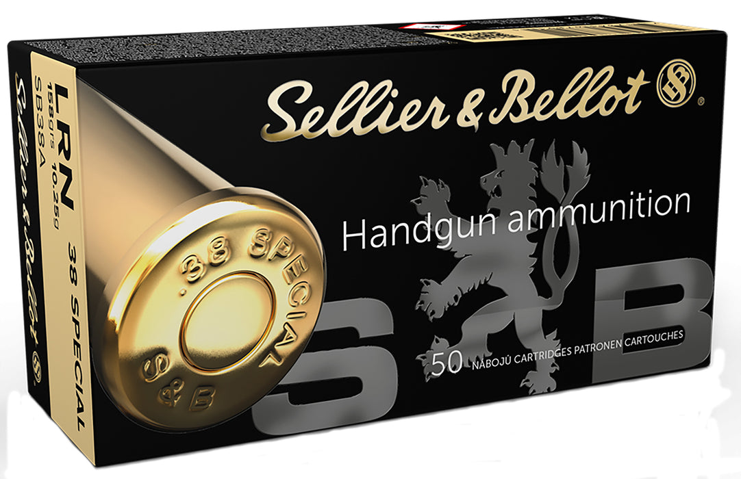 Sellier & Bellot SB38A Handgun  38 Special 158 gr Lead Round Nose (LRN) 50 Per Box/20 Cs