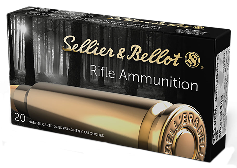 Sellier & Bellot SB222A Rifle  222 Rem 50 gr 3182 fps Soft Point (SP) 20 Bx/60 Cs