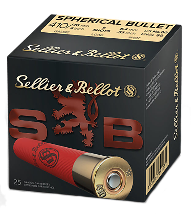 Sellier & Bellot SB410B Shotgun  410 Gauge 3" 5 Pellets 1190 fps Spherical 00 Buck Shot 25 Bx/20 Cs