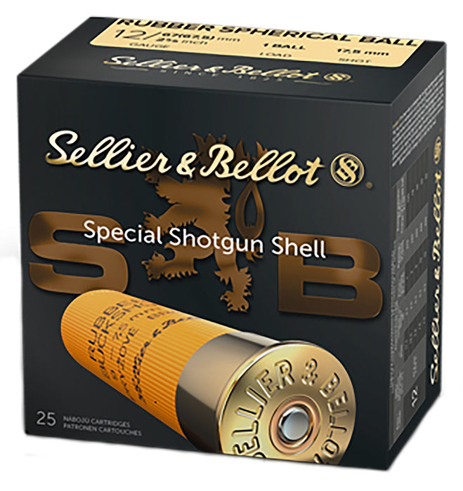 Sellier & Bellot SB12RBA Shotgun  12 Gauge 2.75" 2 11/16 oz 1 Rubber Ball Shot 25 Bx/ 10 Cs