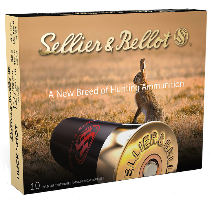 Sellier & Bellot SB12BSH Hunting  12 Gauge 2.75" 21 Pellets 1214 fps 4 Buck Shot 10 Bx/25 Cs