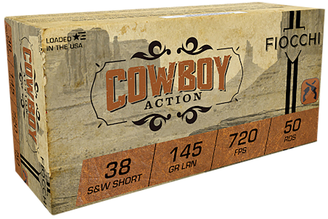 Fiocchi 38SWSHL Cowboy Action  38 S&W Short 145 gr 720 fps Lead Round Nose (LRN) 50 Bx/20 Cs