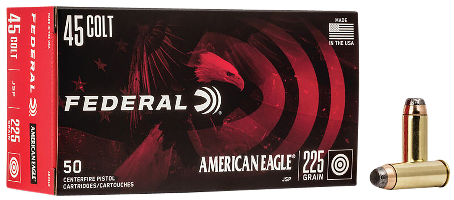 Federal AE45LC American Eagle  45 Colt (LC) 225 gr Jacketed Soft Point (JSP) 50 Per Box/20 Cs