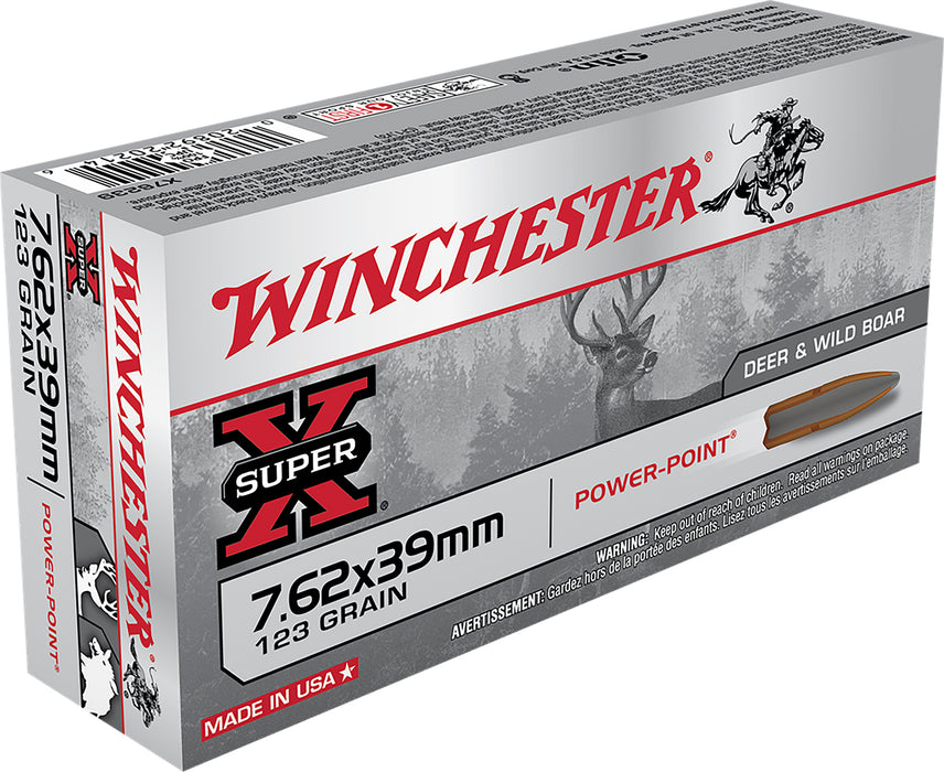 Winchester Ammo X76239 Super X  7.62x39mm 123 gr 2365 fps Power-Point (PP) 20 Bx/10 Cs