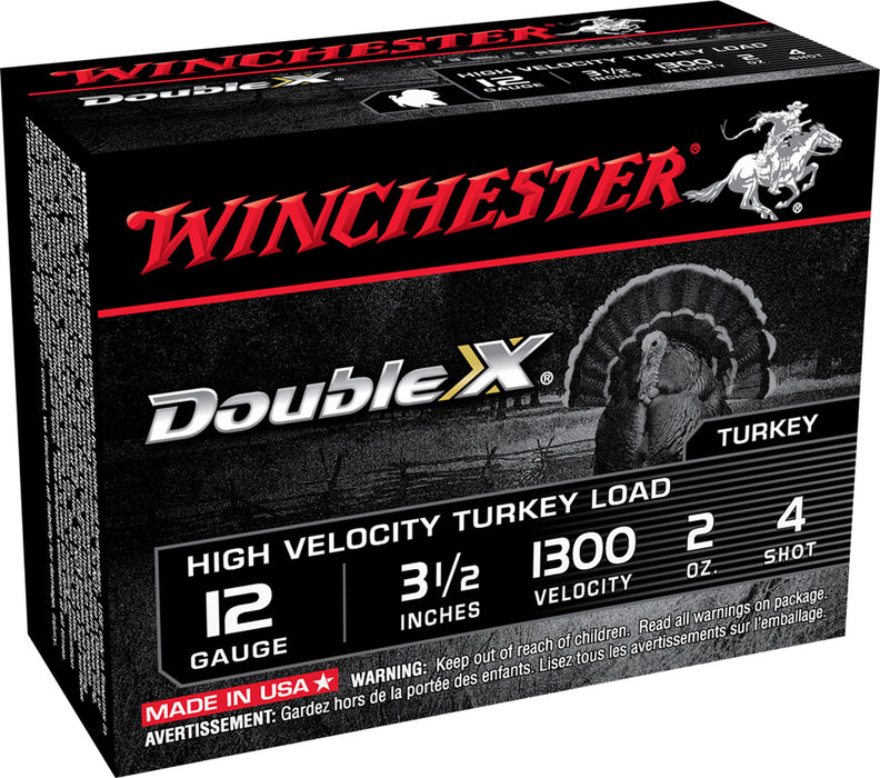 Winchester Ammo STH12354 Double X High Velocity Turkey 12 Gauge 3.50" 2 oz 1300 fps 4 Shot 10 Bx/10 Cs