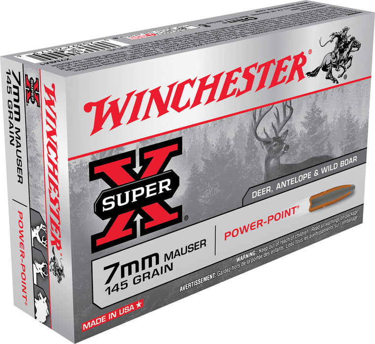 Winchester Ammo X7MM1 Super X  7mm Mauser 145 gr 2660 fps Power-Point (PP) 20 Bx/10 Cs