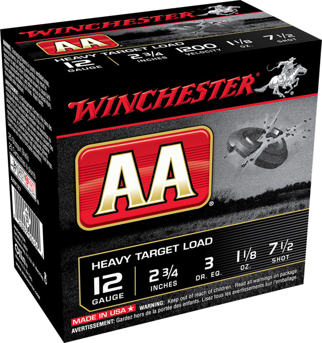 Winchester Ammo AAM127 AA Heavy Target 12 Gauge 2.75" 1 1/8 oz 1200 fps 7.5 Shot 25 Bx/10 Cs