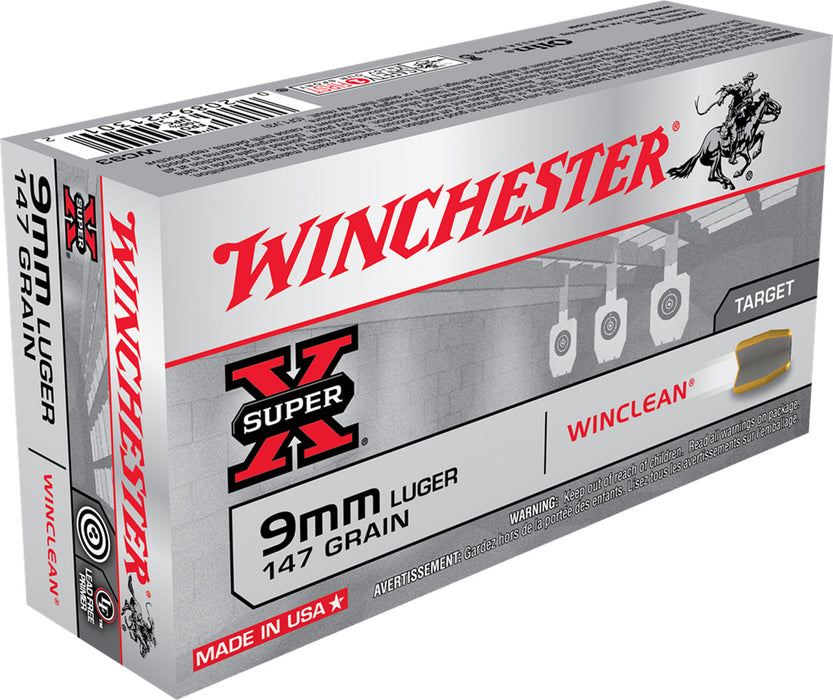 Winchester Ammo WC93 Super-X  9mm Luger 147 gr Winclean Brass Enclosed Base 50 Bx/10 Cs