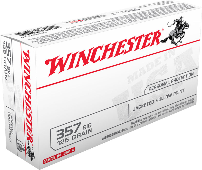 Winchester Ammo USA357SJHP USA  357 Sig 125 gr Jacketed Hollow Point (JHP) 50 Per Box/10 Cs